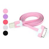 Colorful Flat Apple 30 Pin to USB Sync and Charge Cable