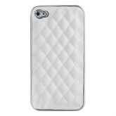 Grid Pattern PU Leather - Branco