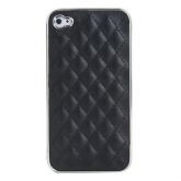 Grid Pattern PU Leather - Preto